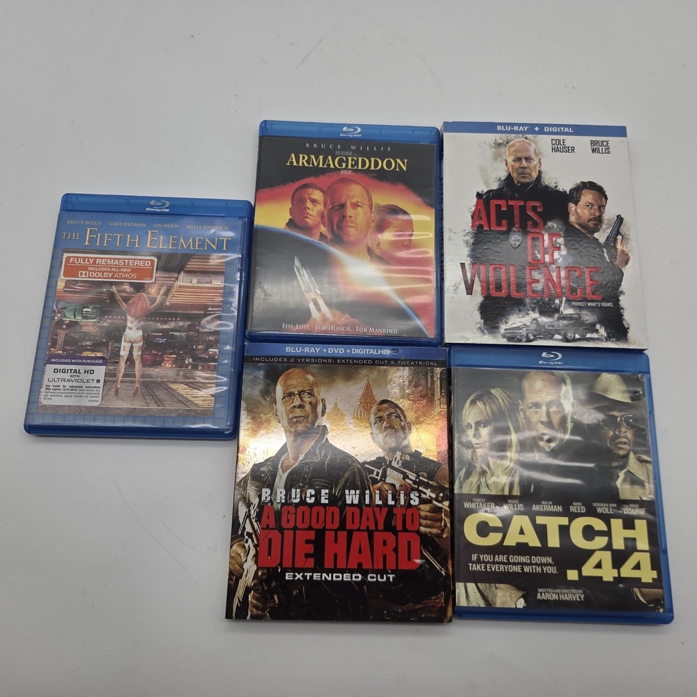 Fifth Element Armageddon Catch 44 Die Hard Violence Bruce Willis Blu Ray LOT